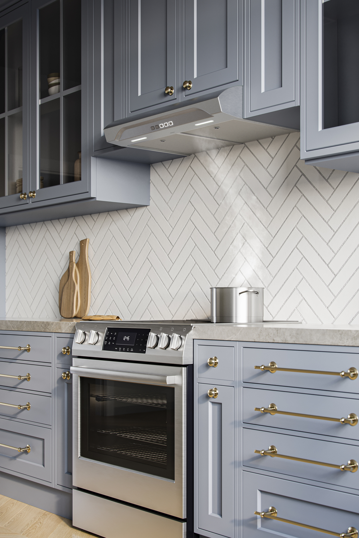 Range hood capturing cooking pollutants