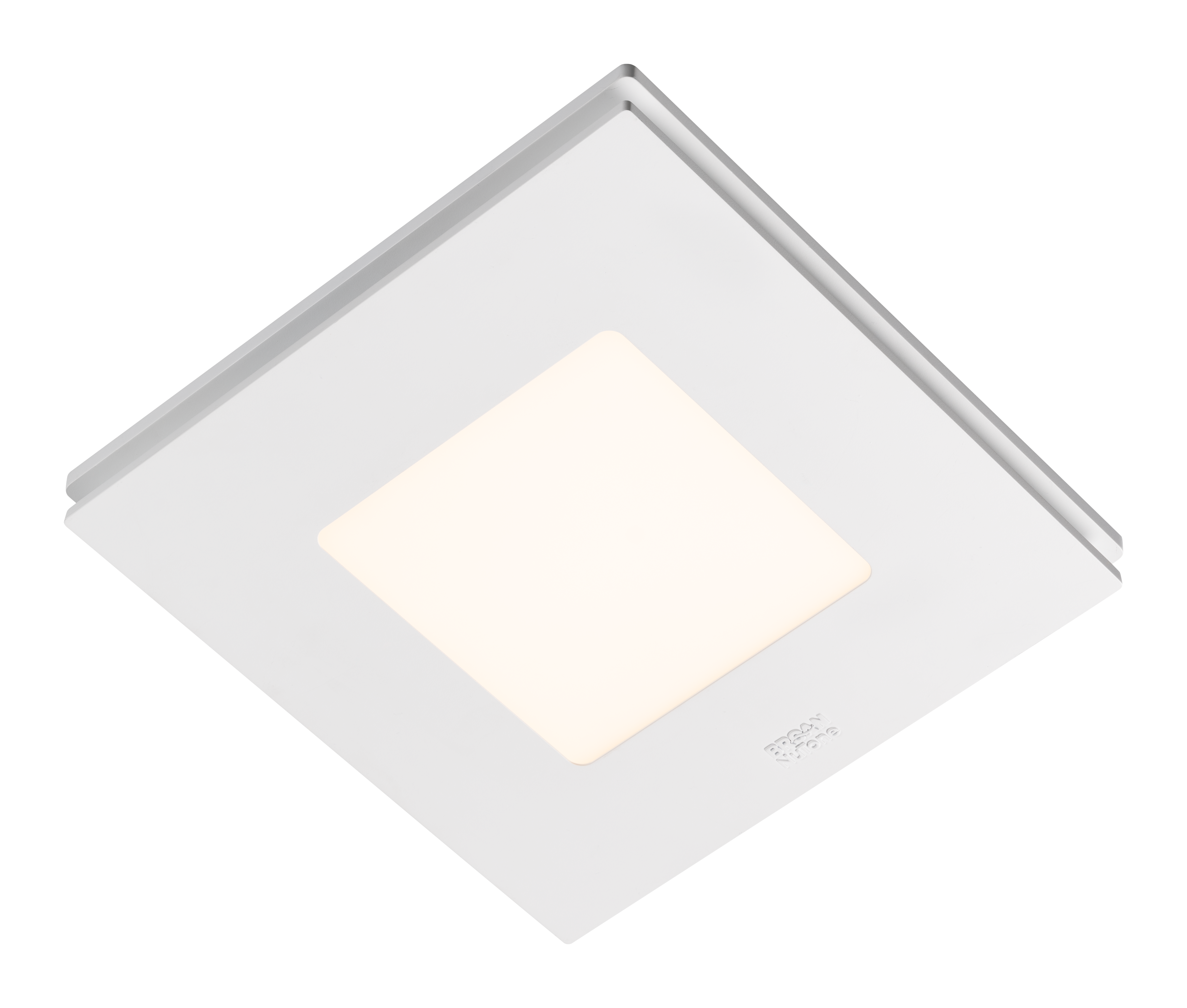 Magnetic bath fan cover with integrated LED light installation on a small fan