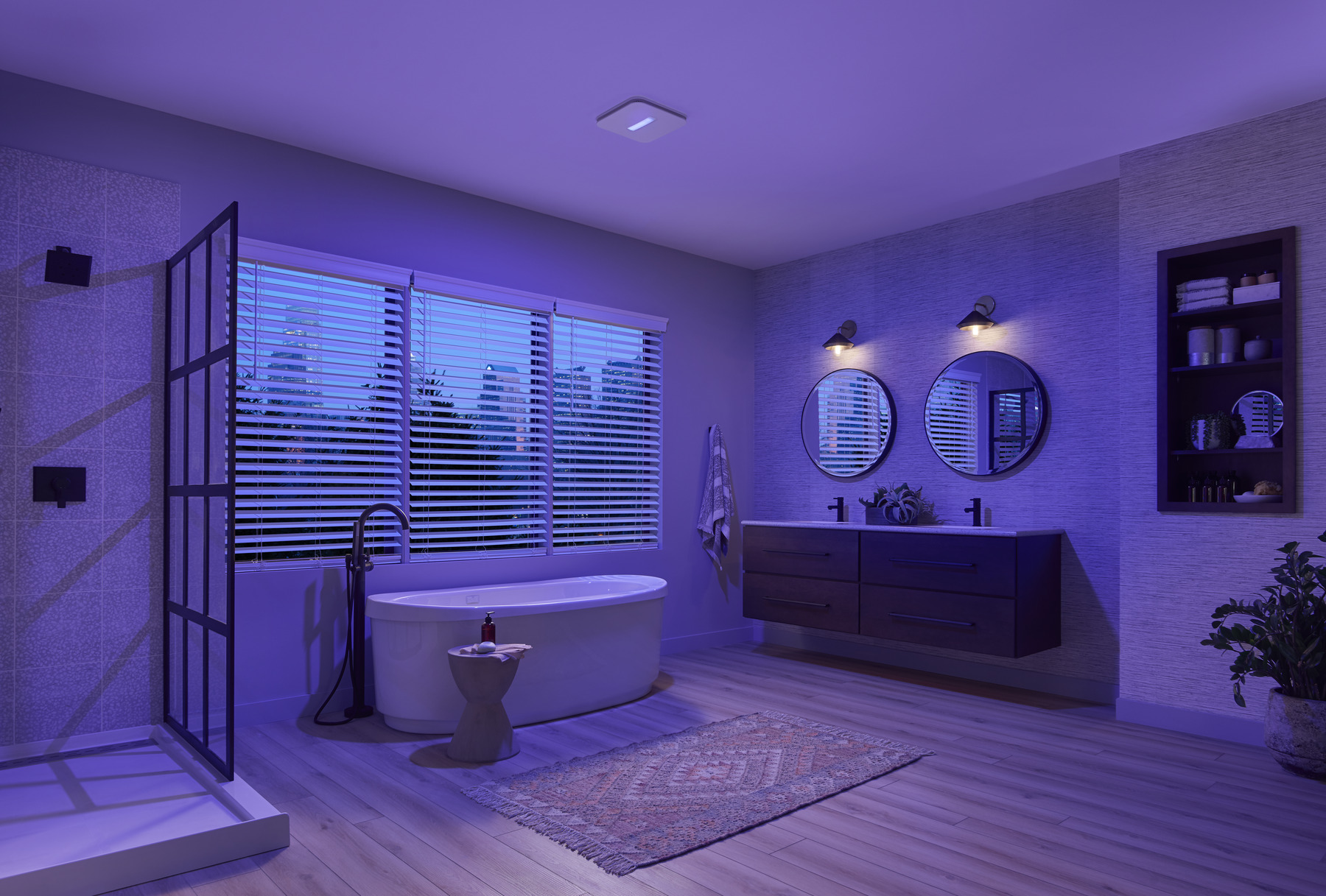 Bathroom ventilation reducing humidity and moisture buildup
