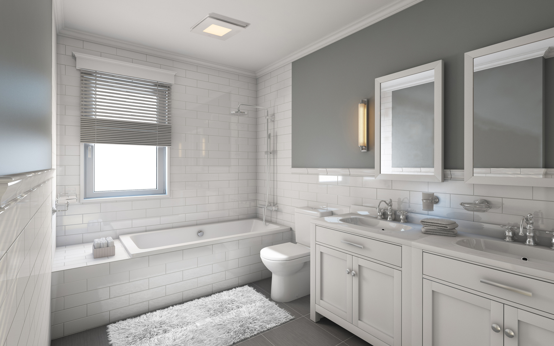 Modern bathroom with upgraded ventilation fan